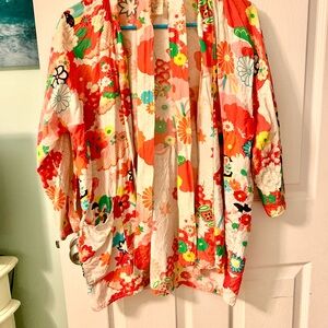 Vintage Japanese Kimono Top with Belt